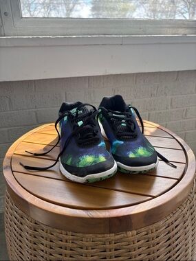 Nike womens Black Sneakers with Green and Blue Accents